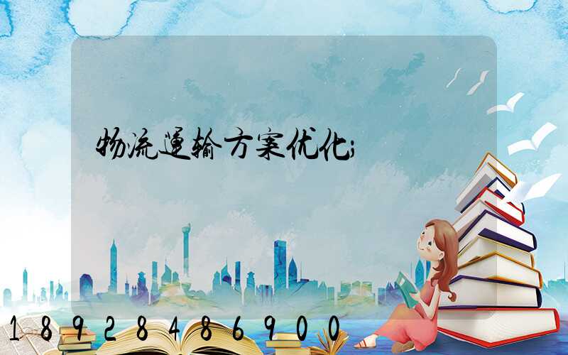 物流运输方案优化