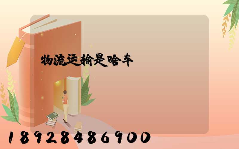 物流运输是啥车
