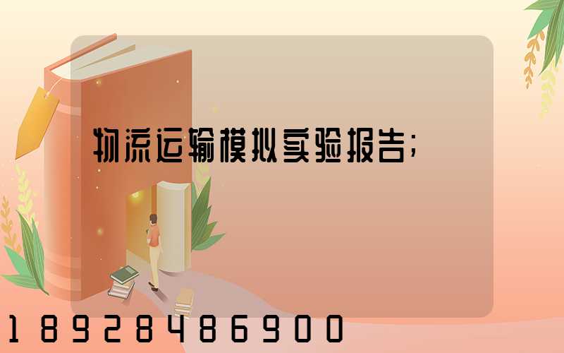 物流运输模拟实验报告