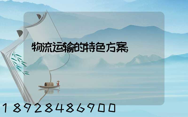 物流运输的特色方案