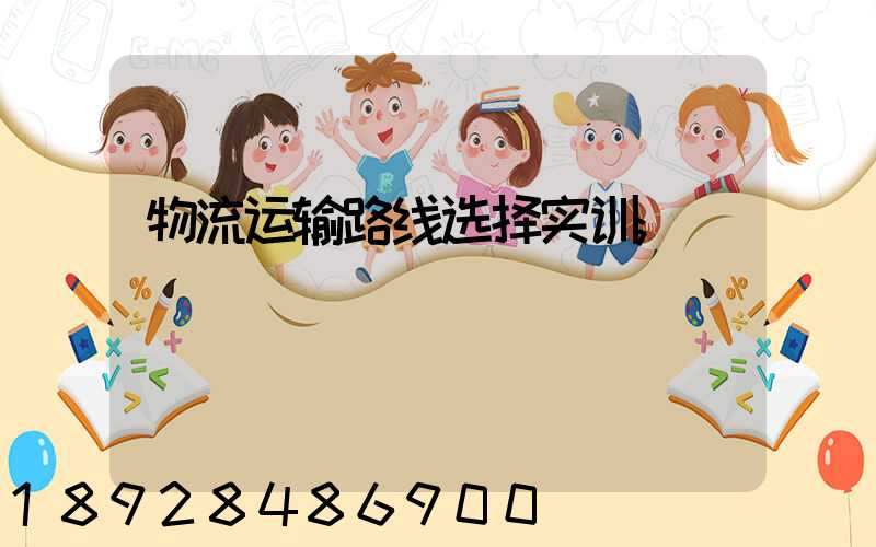 物流运输路线选择实训
