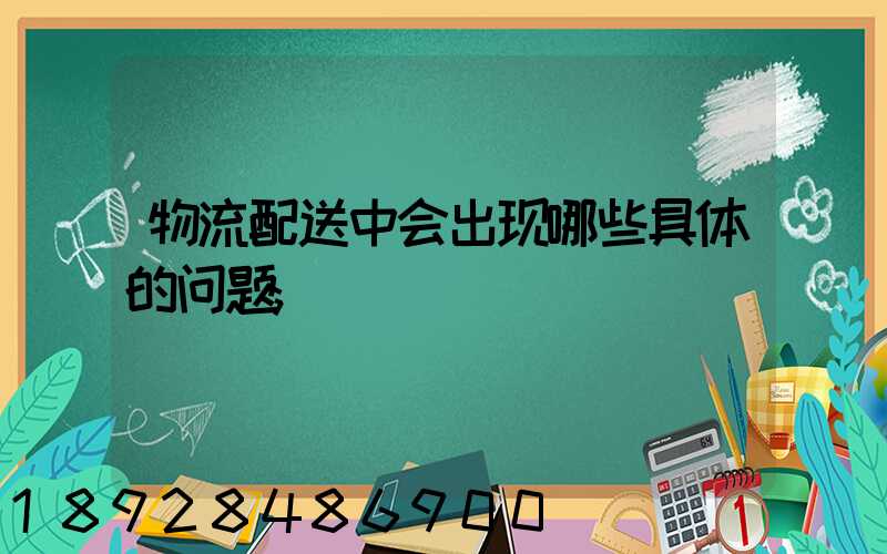 物流配送中会出现哪些具体的问题