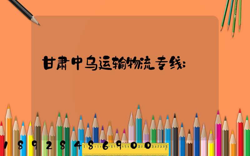 甘肃中乌运输物流专线