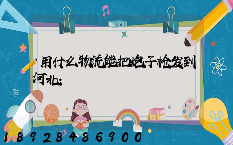 用什么物流能把炮子枪发到河北