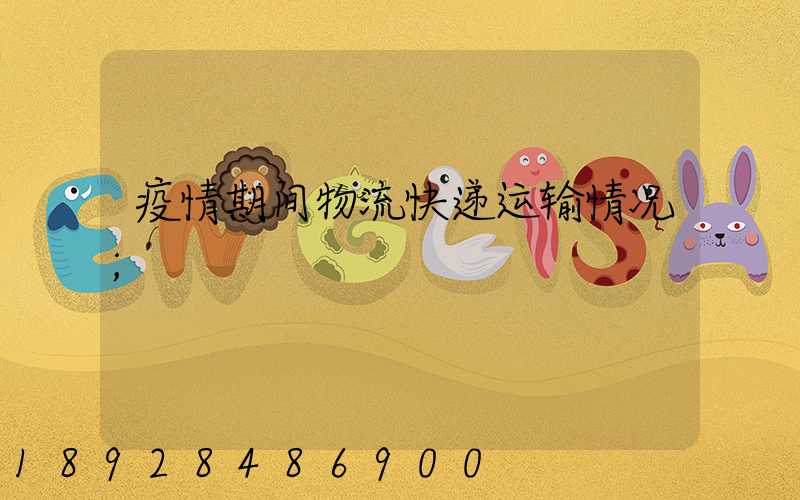 疫情期间物流快递运输情况