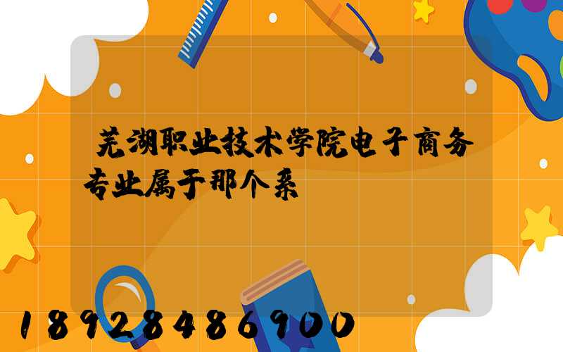 芜湖职业技术学院电子商务专业属于那个系