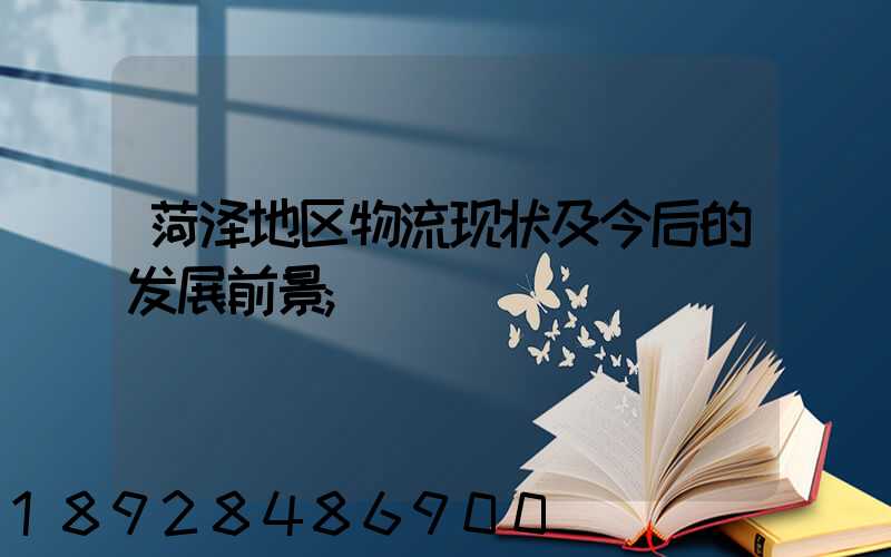 菏泽地区物流现状及今后的发展前景