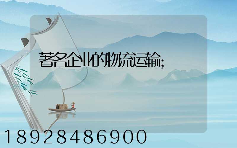 著名企业的物流运输