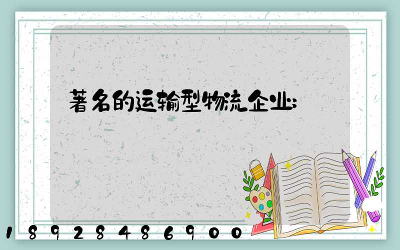 著名的运输型物流企业