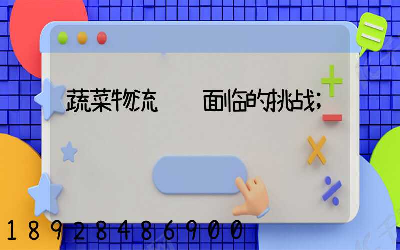 蔬菜物流运输面临的挑战