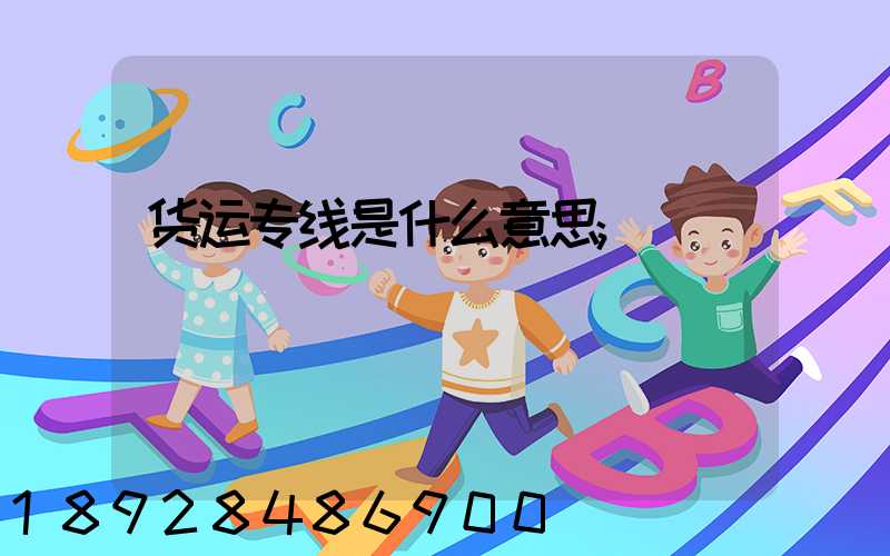 货运专线是什么意思