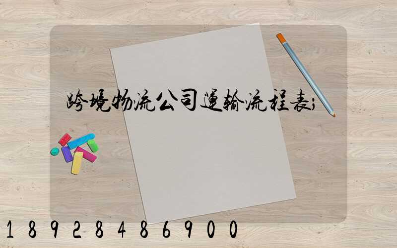 跨境物流公司运输流程表