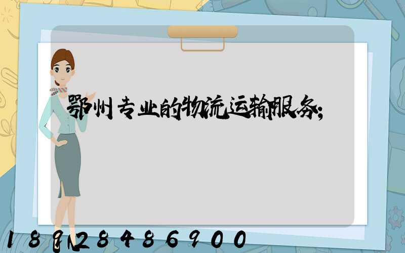 鄂州专业的物流运输服务