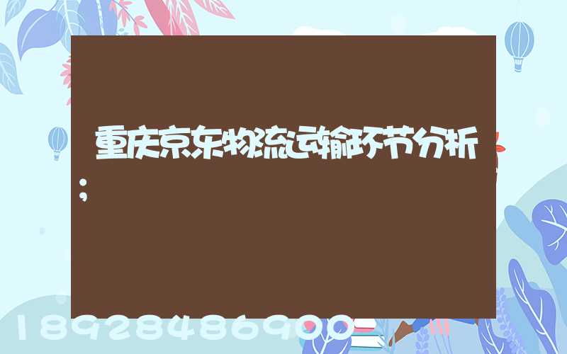 重庆京东物流运输环节分析