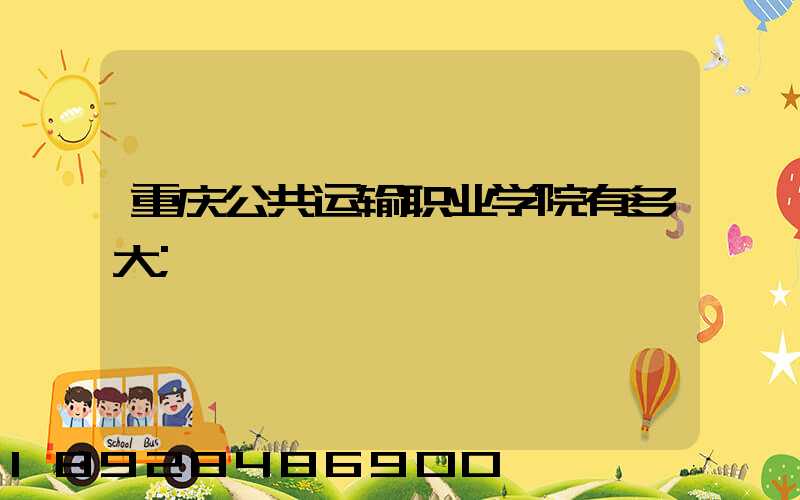 重庆公共运输职业学院有多大