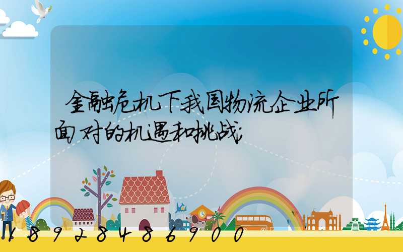 金融危机下我国物流企业所面对的机遇和挑战
