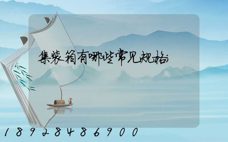 集装箱有哪些常见规格