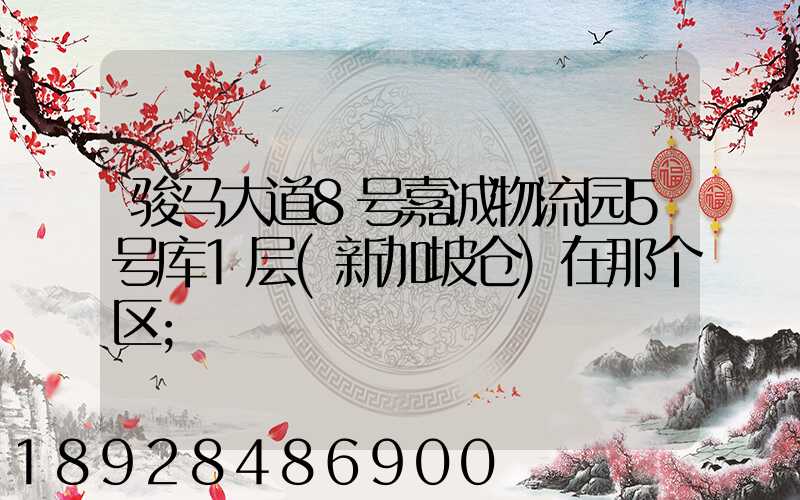 骏马大道8号嘉诚物流园5号库1层(新加坡仓)在那个区