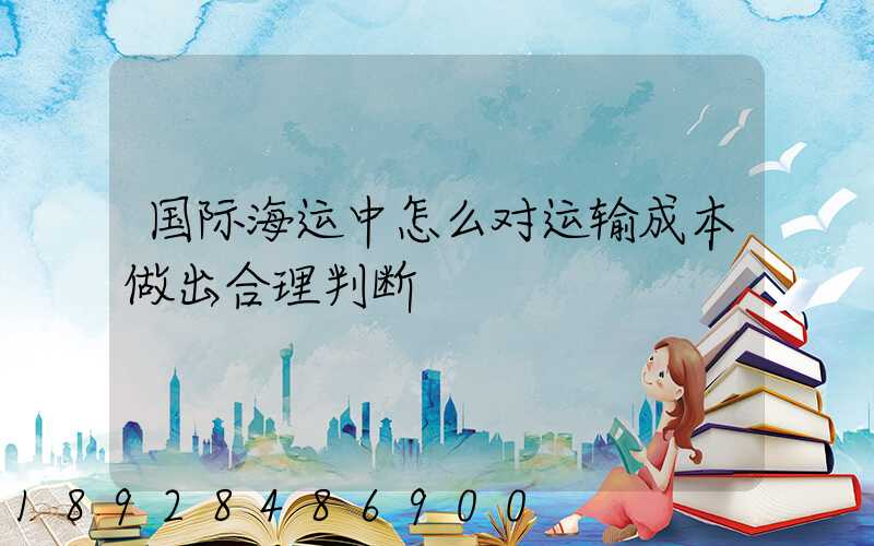 国际海运中怎么对运输成本做出合理判断