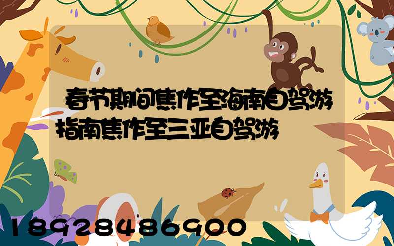 春节期间焦作至海南自驾游指南焦作至三亚自驾游