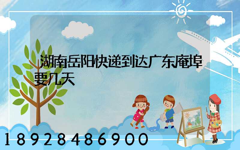 湖南岳阳快递到达广东庵埠要几天